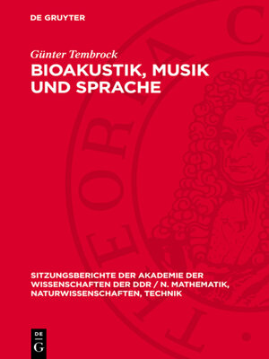 cover image of Bioakustik, Musik und Sprache